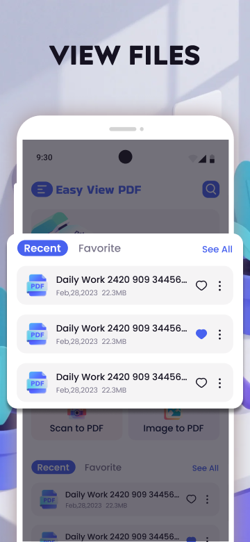 Easy View PDF Scan to PDF Screen